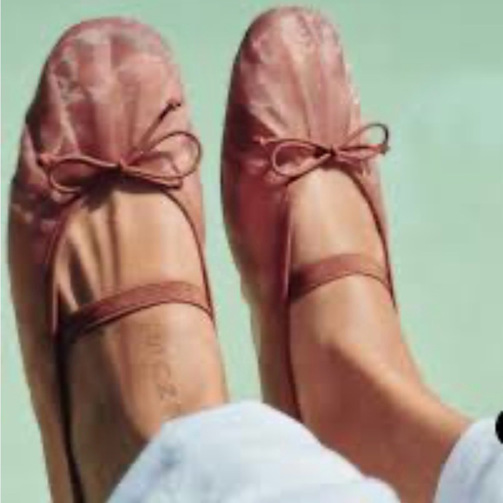 A New Day Pink Mesh Ballet Flats with Bow NWT - Picture 5 of 9